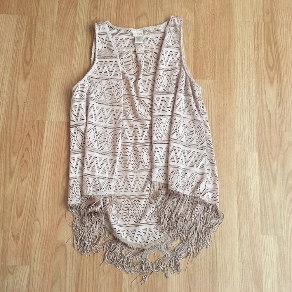 EUC Boho Tribal Fringe Vest